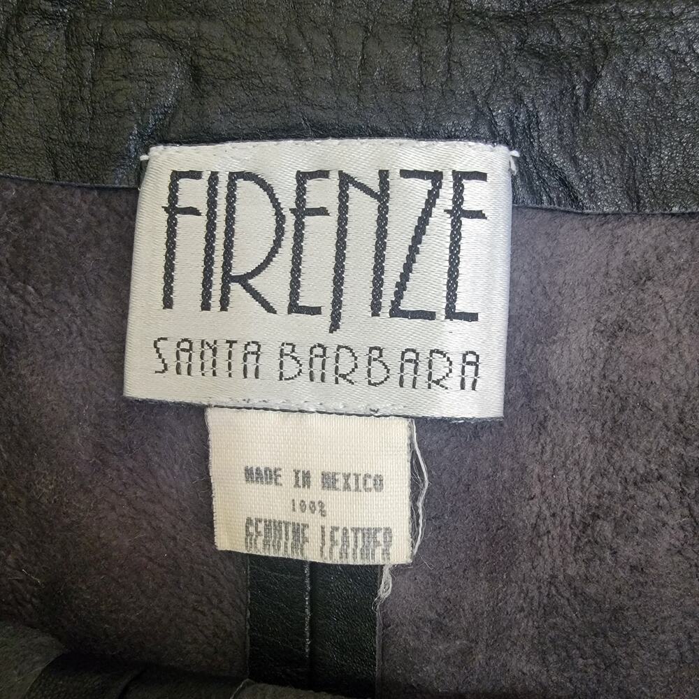 Vintage Firenze Black 100% Genuine Leather Shorts Size 8 - Picture 3 of 4